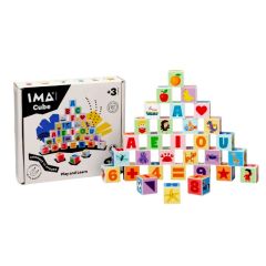 Cubos magnéticos letras, números, imágenes Ima Cube 36 piezas - Braintoys