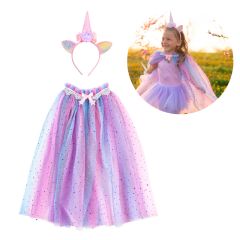 Disfraz capa de unicornio con diadema talla 4-6 - Great Pretenders