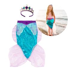 Disfraz falda cola sirena y diadema. Talla 5-6 - Great Pretenders