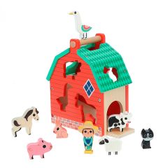 Encajable granja de madera con granjero y animales - Vilac