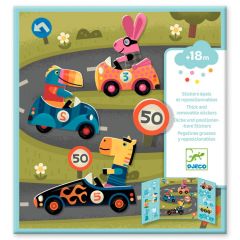 Escenario con pegatinas reutilizables coches - Djeco