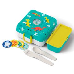 Fiambrera doble compacta polipropileno verde dinosaurios (sin BPA) 850 ml - Monbento