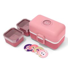 Fiambrera triple compacta rosa blush polipropileno (sin BPA) 800 ml - Monbento