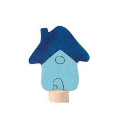 Figura casa azul de madera para calendario anual y espiral de celebración - Grimm's