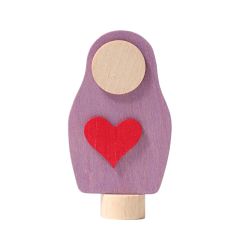 Figura matrioska corazón de madera para calendario anual y espiral de celebración - Grimm's