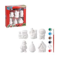 Figuras de Navidad de escayola para pintar con témperas y pincel