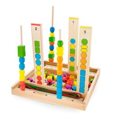 Formas clasificar, enhebrar y apilar con plantillas - Andreu Toys