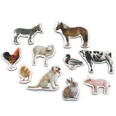 Imanes de madera Animales de granja (10) - Nowordbooks