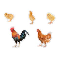 Imanes de madera Familia gallinas (5) - Nowordbooks