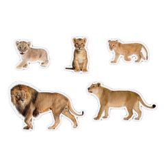 Imanes de madera Familia leones (5) - Nowordbooks