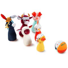 Juego de Bolos animales de la granja texturas - Lilliputiens