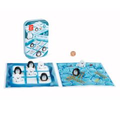 Juego en lata 2 en 1: Tres en raya y Serpientes y escaleras - Hape