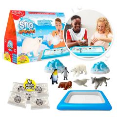Kit sensorial invierno con nieve artificial, bandeja y animales - Zimpli Kids
