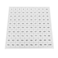 Lámina de control para tablero de madera 1-100 - Montessori