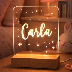 Lámpara personalizada cuadrada - Metacrilato y madera