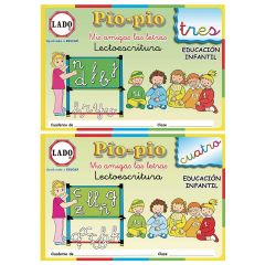 Cuadernos de lectoescritura Mis amigas las letras Pío-Pío 3 y 4 - LADO