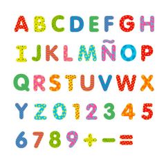 Letras mayúsculas y números magnéticos de madera (75) - Andreu Toys