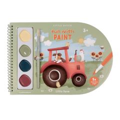 Libro con pincel y acuarelas Pequeña Granja - Little Dutch