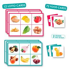 Loto 72 alimentos con imágenes y nombres en idiomas - Akros