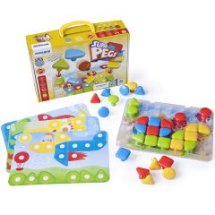 Maletín Pegs con pinchos de colores de 4 cm - Miniland