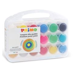 Maletín témperas colores básicos, flúor y metalizados 25 ml (18) - Primo