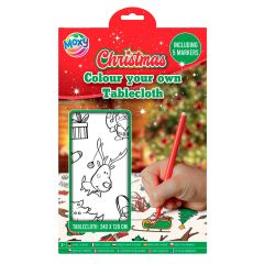 Mantel para colorear y 5 rotuladores Navidad