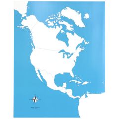Mapa de América del Norte sin nombres - Montessori
