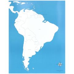 Mapa de América del Sur con nombres - Montessori