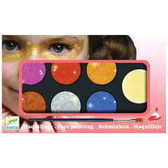 Maquillaje paleta 6 colores efecto purpurina - Djeco