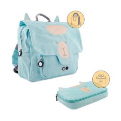 Mochila rectangular azul alpaca - Trixie + REGALO estuche