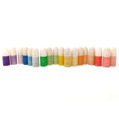 Muñecos Brotes de madera colores arcoíris y pastel (18) - Grapat