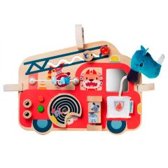 Panel de madera con actividades Camión de bomberos - Lilliputiens