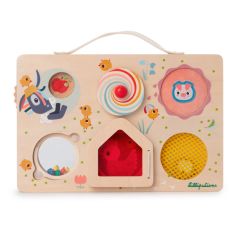 Panel de madera con actividades maleta - Lilliputiens