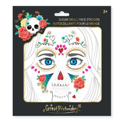 Pegatinas con cristales para la cara calavera Catrina - Great Pretenders