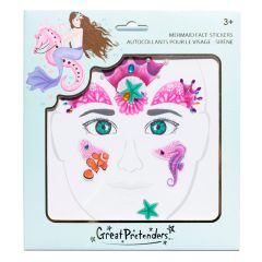Pegatinas con cristales para la cara sirena - Great Pretenders