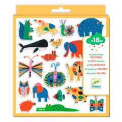 Pegatinas de fieltro para bebés Animales (60) - Djeco