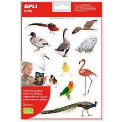 Pegatinas reutilizables Gomets Aves (24) - Apli