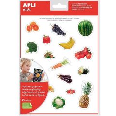 Pegatinas reutilizables Gomets Frutas y verduras (36) - Apli