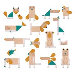 Piezas de madera para construir animales (16) - Londji