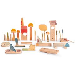 Piezas de madera para construir una ciudad Happy Place (40) - Grapat