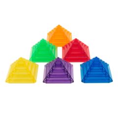 Piezas de colores translúcidos para construir pirámides (30) - Tickit