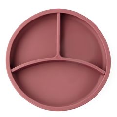 Plato con separador y ventosa rosa - Silicona - Eco Rascals