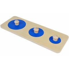 Puzle de madera 3 círculos azules - Montessori