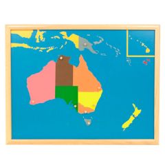 Puzle de madera de Australia con marco - Montessori