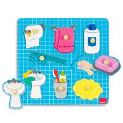 Puzle de madera encajable baño 8 piezas - Goula