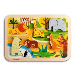 Puzle de madera encajable Chunky Zoo - Janod