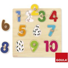 Puzle de madera encajable Números 10 piezas - Goula