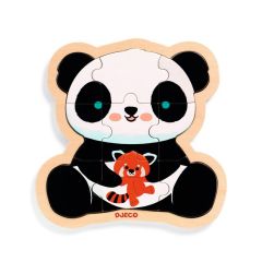 Puzle de madera encajable Oso panda 9 piezas - Djeco