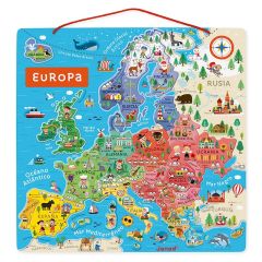 Puzle de madera mapa de Europa magnético 40 piezas - Janod
