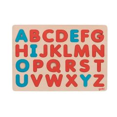 Puzle de madera encajable letras abecedario mayúsculas Montessori - Goki